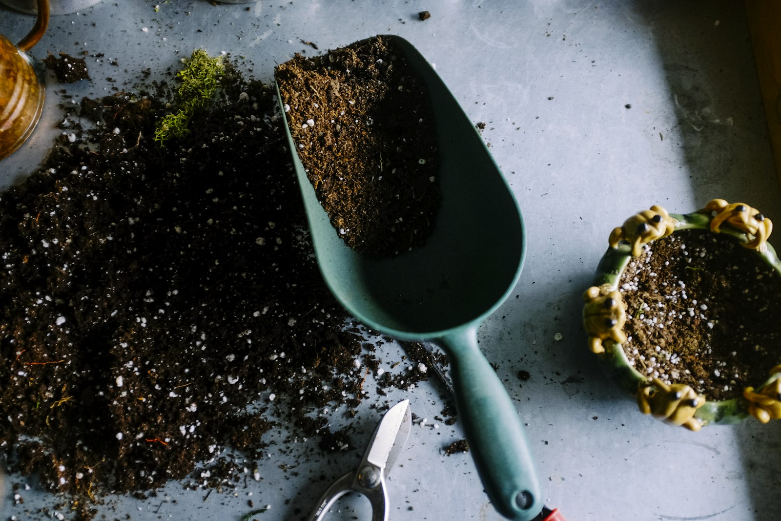 Garden maintenance tools and soil