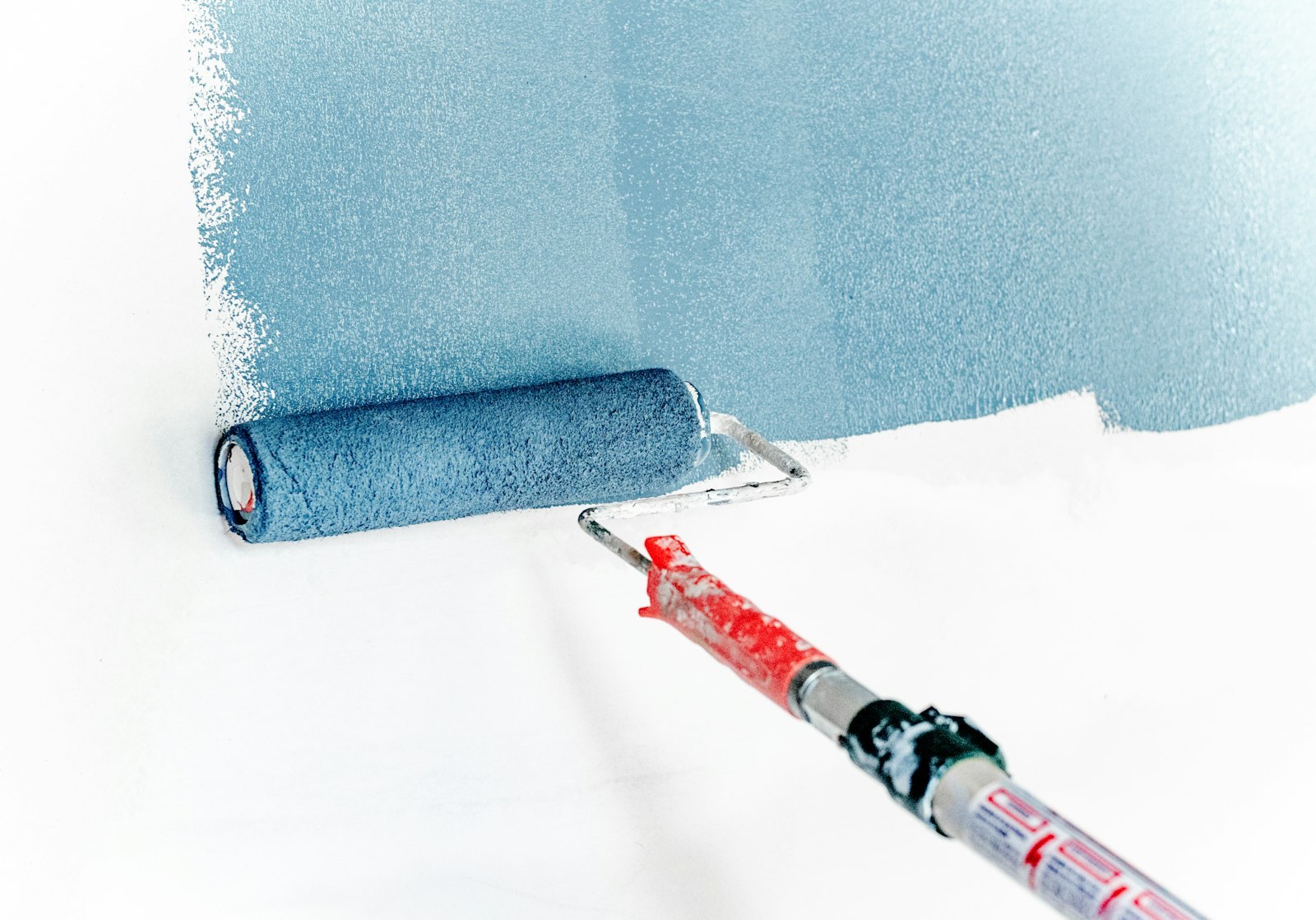 Interior wall painted with precision roller